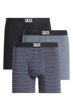 Saxx Assorted 3-Pack Ultra Super Soft Boxer Briefs in Mini Rugby/Turbulence/Black at Nordstrom Rack, Size Large