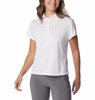 Columbia PFG Tidal Tee Polo Shirt Womens White UPF 50 Short Sleeve KFC549