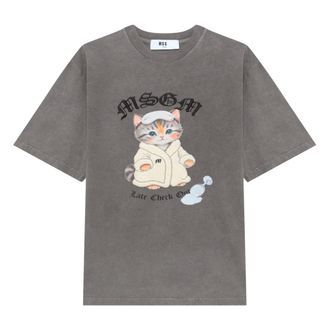 Msgm Camiseta - Tops - Mujer - Gris - M