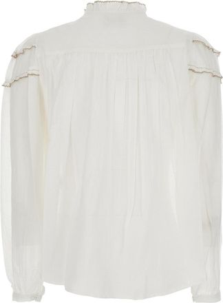 Isabel Marant Womens Blouse Christa White Cotton Blend Blouses Shirt