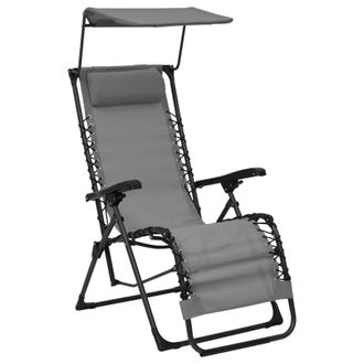 vidaXL Vidaxl - Tumbona Plegable De Textilene Gris
