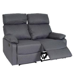 Hhg Nunca Usado] Sill&oacute;n De Cine 2 Plazas Hhg 136, Sill&oacute;n Reclinable Sill&oacute;n Tv Sof&aacute;, Reposabrazos Reclinable Nosag Suspensi&oacute;n Tela/textil, Gris Oscuro