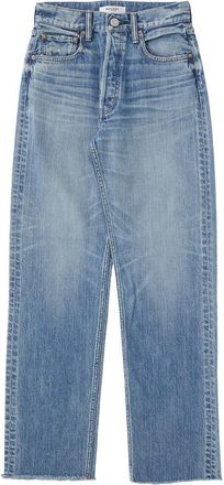 Moussy Olivia High Waist Wide Leg Jeans in Blue at Nordstrom, Size 25