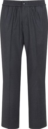 Ami Mens Elasticated Waist Pants - Grey Wool - Size Large