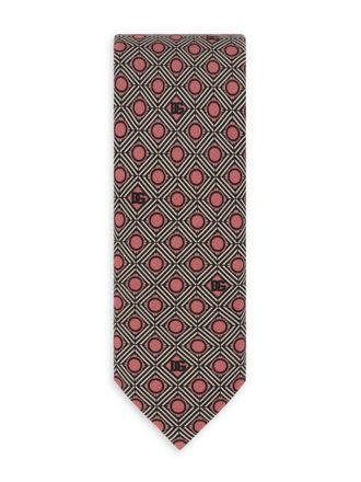Dolce & Gabbana geometric-print silk tie - Neutrals
