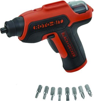 Black+Decker Black&decker - avvitatore svitavvita b+d 3,6V con batteria a litio + scatola metallo e 8 inserti