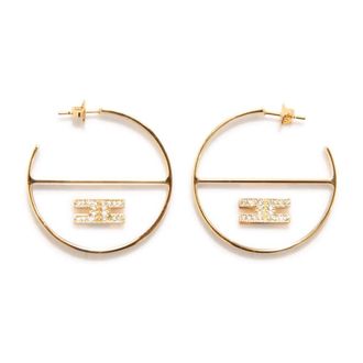 Elisabetta Franchi Or 08B46E2 Creoolringen - Dames - Oorbellen - Geel - ONE Size - Accessoires
