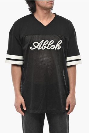 Off-white Technical Fabric T-Shirt FOOTBALL With V-Neck size Xl