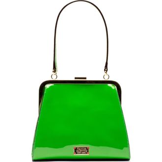 Frances Valentine Lulu Leather Frame Clutch in Green at Nordstrom