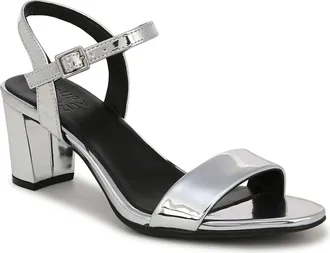 Naturalizer Bristol Ankle Strap Sandal - Wide Width Available in Silver at Nordstrom Rack, Size 5.5