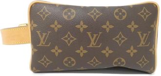 Louis Vuitton Monogram Marron Coated Canvas Pouch (Pre-Owned)