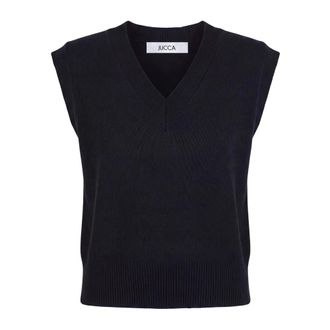 Jucca Chaleco de pico - Knitwear - Mujer - Negro - XS