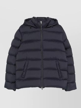 Herno hooded nylon down coat quilted pockets