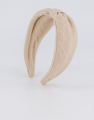 Alexandre de Paris Linen Sahara Headband in Beige at Nordstrom