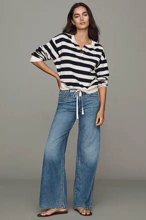 Joe's Drawstring Low-Rise Wide-Leg Jeans