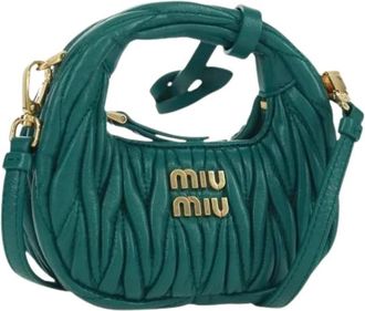Miu Miu Pre-owned Mini Bag - Dames - Vintage Mini Tas - Groen - ONE Size - Leer - Vintage