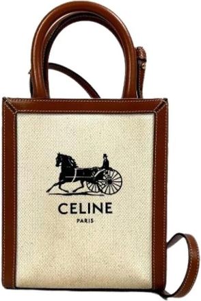 Celine Pre-owned Mini Bags, female, Beige, Size: ONE SIZE Pre-owned Canvas celine-bags