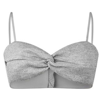 Off-white Off White Glitterende cropped tube top voor dames (Zilver)