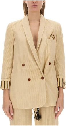 Alysi Giacca Velluto - Dames - Blazers - Beige - S - Jassen