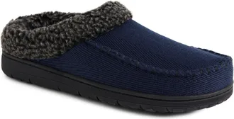 Dearfoams Mens Brendan Twill Clog W Whipst Slippers
