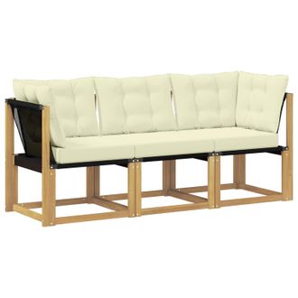 vidaXL Sof&aacute; De Esquina Y Centro Para Exterior Con Coj&iacute;n 3 Pieza Blanco Vidaxl