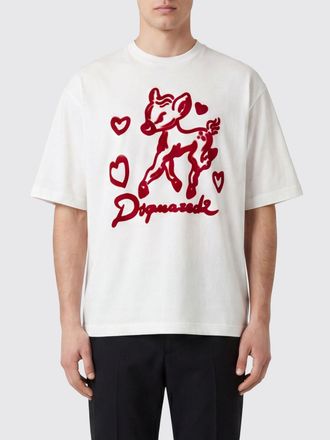 Dsquared2 T-shirt in cotone a maniche corte con stampa grafica a contrasto