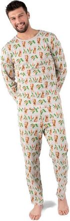 Leveret Mens Loose Fit Cotton Matching Family Pajamas, Animal & Nature Prints in Rabbit at Nordstrom, Size Xx-Large