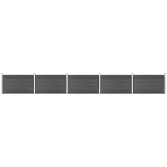 vidaXL Set De Paneles De Valla Wpc Negro 872x105 Cm Vidaxl