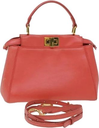Fendi Pre-owned Vintage Handtas - Dames - Vintage Handtas - Oranje - ONE Size - Leer - Vintage