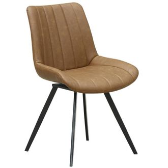 Hill Interiors Malmo Swivel Dining Chair in Tan