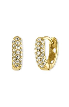 BEN ONI Bold Pave Huggie Hoops in Gold at Nordstrom