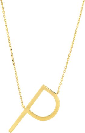 MAX + STONE 14k Yellow Gold Plated Sterling Silver Large Sideways Block Initial Letter