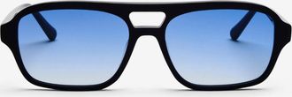 Messy Weekend BURT Black Gradient Blue Mens Sunglasses Black Size 56