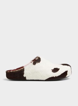 Marni Womens Calf hair Fussbett clogs Women