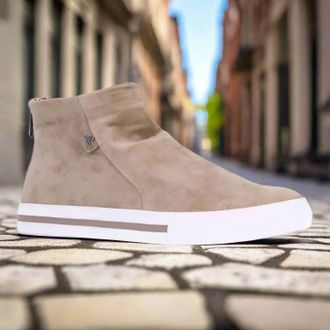 L'Amour Des Pieds Womens Kaila Suede Bootie In Taupe
