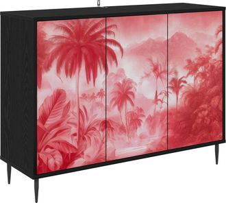 vidaXL Aparador Aachen Roble Negro 102 X 33 X 76 Cm Vidaxl