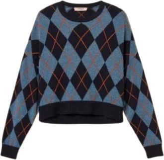 Twinset Diamond Jacquard Trui - Dames - Truien - Veelkleurig - Maat: XS Katoen