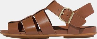 FitFlop Womens FitFlop Womens Gracie Leather Fisherman Sandals - Deep Tan C15 - Brown - Size: 5