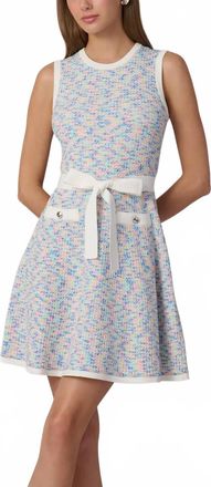 Shoshanna Coco Sleeveless Mini Dress In White Multi