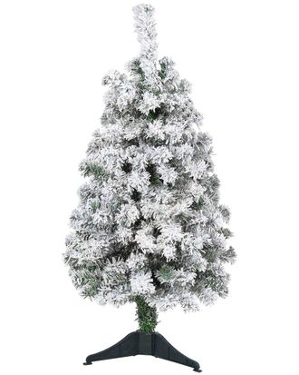 Nearly Natural 3ft Flocked Rock Springs Spruce Artificial Christmas Tree