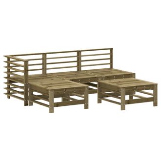 vidaXL Juego De Sof&aacute;s De Jard&iacute;n 5 Piezas Madera De Pino Impregnada Vidaxl