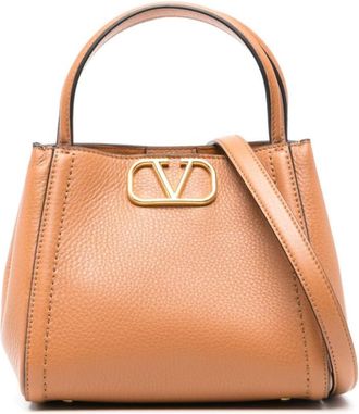 Valentino Garavani Light Brown Alltime small satchel bag