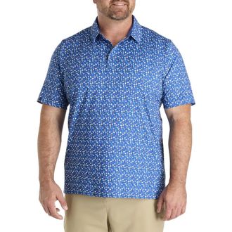 Callaway Big & Tall Cocktail Print Performance Polo Shirt in Galaxy Blue at Nordstrom, Size 2X Big