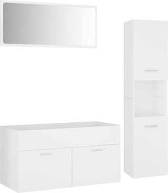 vidaXL Juego de muebles de baño madera de ingeniería blanco Vidaxl