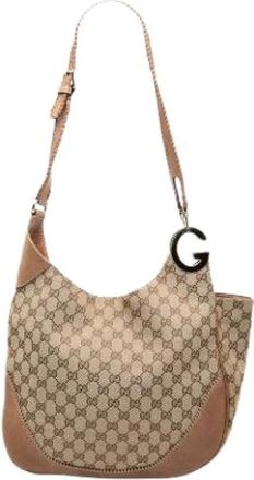 Gucci Pre-owned Shoulder Bags, female, Beige, Size: ONE SIZE Pre-owned Leather Crossbody Bag