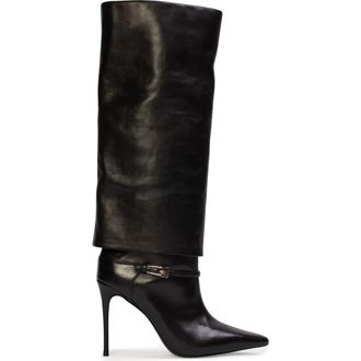 Black Suede Studio Simone 100 Leather Boot in Black Leather at Nordstrom, Size 37.5
