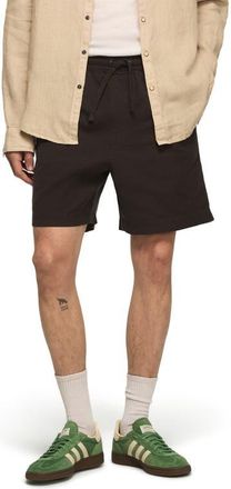 Lucky Brand Linen & Cotton Pull-On Shorts in Raven at Nordstrom, Size Xx-Large