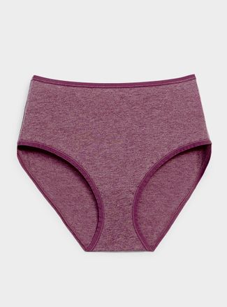 Miiyu Womens Elastic edging high-waist Hipster Panties Organic cotton