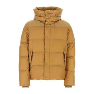 Burberry Mens Detachable Sleeve Nylon Puffer Jacket - Warm Honey, Size Medium