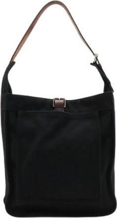 Herm&egrave;s Pre-owned Vintage Canvas Shoulder Bag - Dames - Vintage Schoudertas - Zwart - ONE Size - Vintage